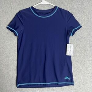 NWT Tommy Bahama‎ Kids Blue Rashguard Swim Shirt Top Size L(10/12)